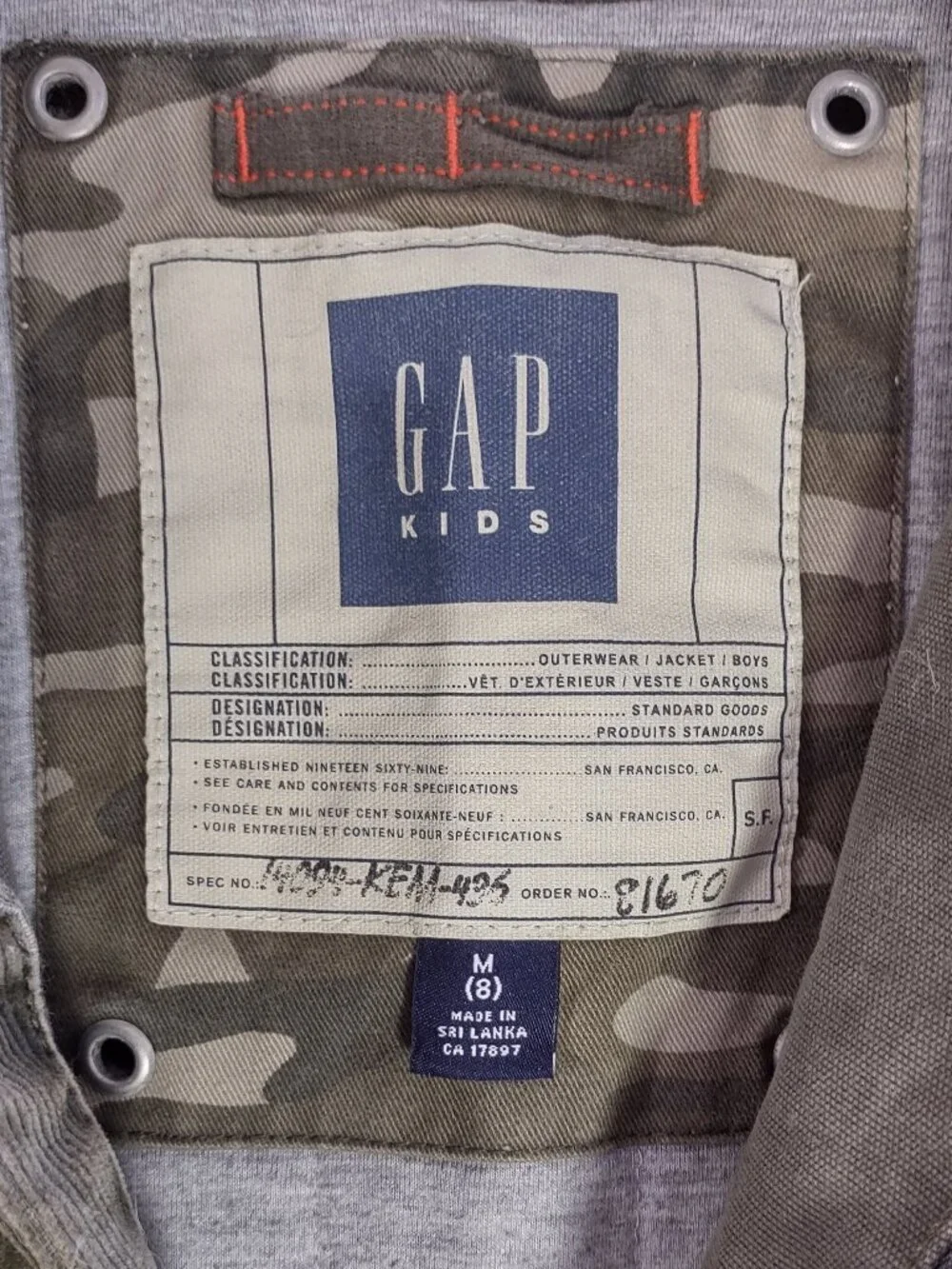 Vintage GAP Corduroy Chore Jacket Insulated Kid Medium (8-10) Utility Barn